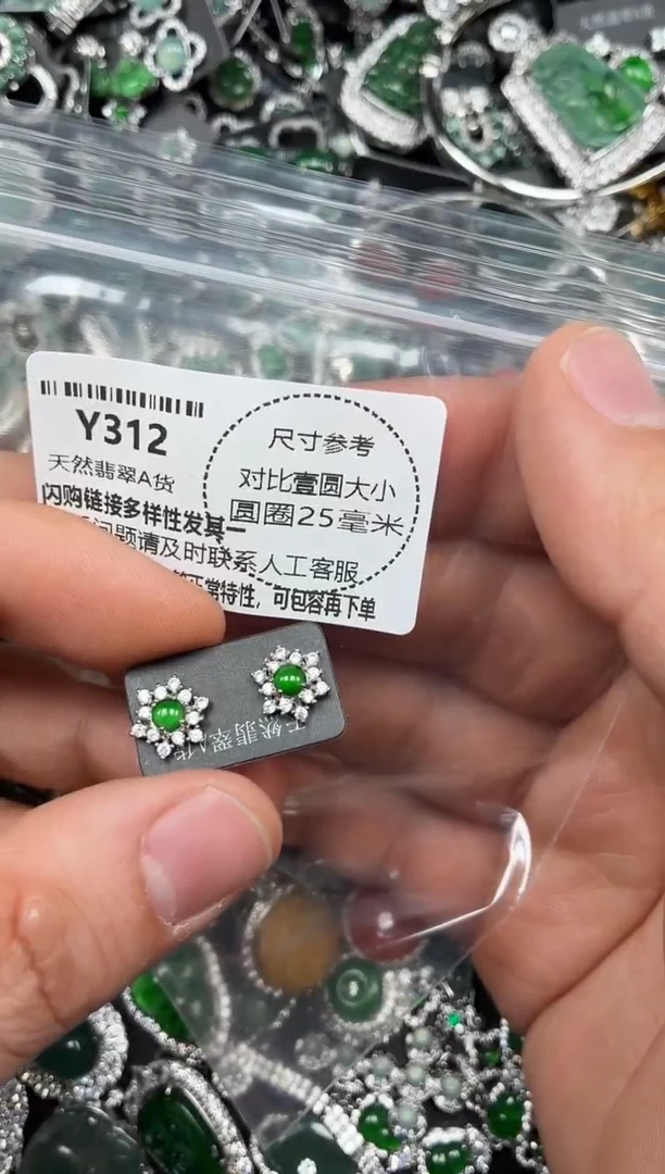颈饰未镶嵌翡翠Y312耳钉