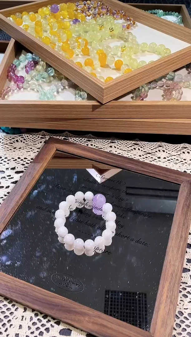 未镶嵌手串水晶雪花幽灵加紫兔毛/多样性发一