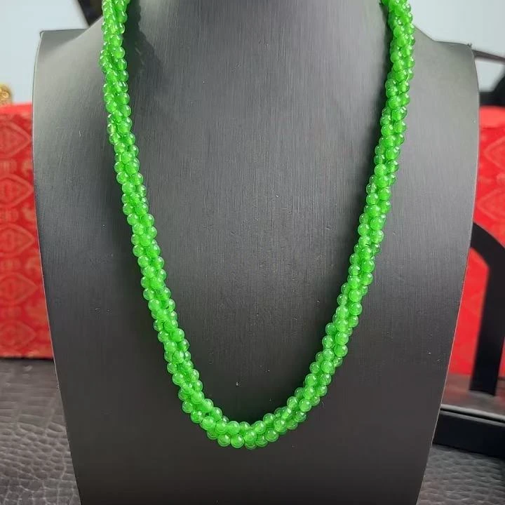 翡翠麻花项链 D29