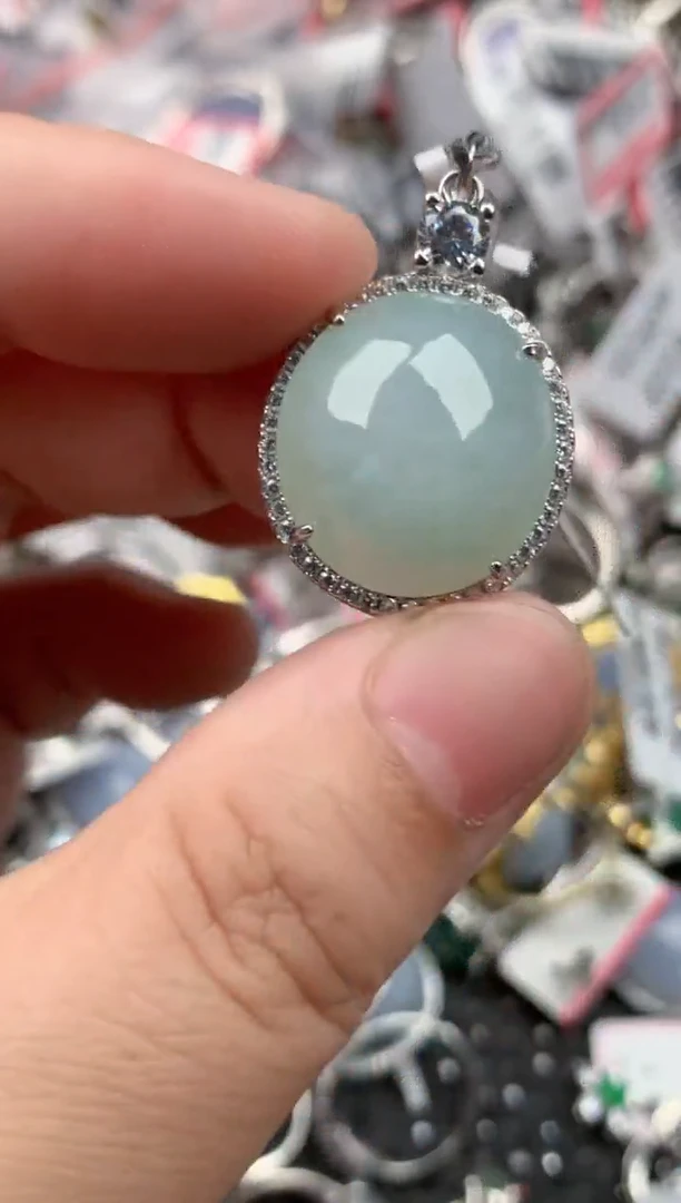 银S925镶嵌戒指翡翠222    8