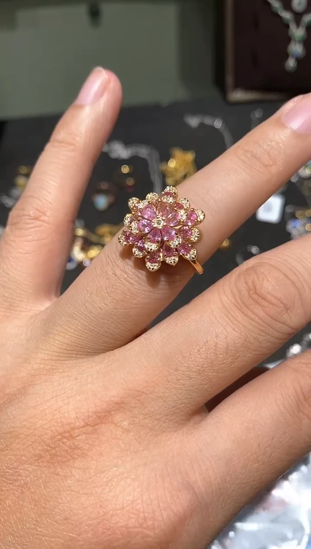 戒指蓝宝石银S925镶嵌戒指