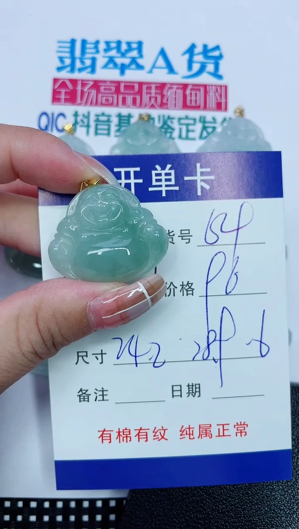 吊坠(赠链)银S925镶嵌翡翠64