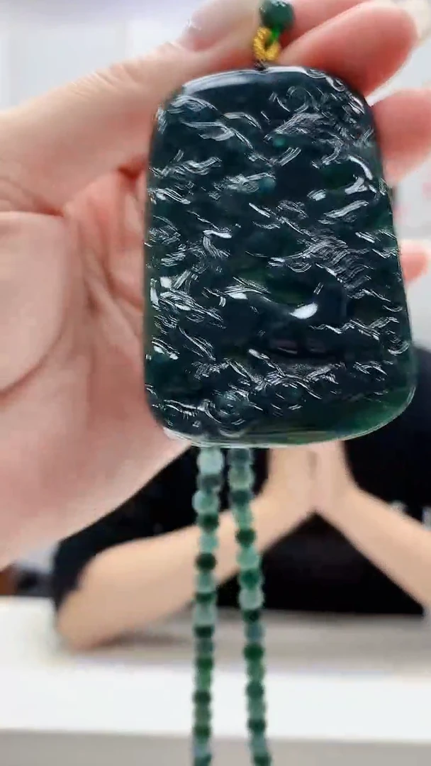 定制翡翠未镶嵌4812lr-毛货挂件赠珠链277