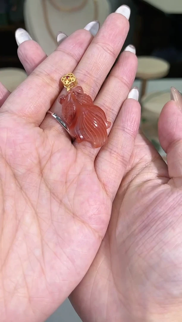 颈饰未镶嵌南红玛瑙JZ南红小金鱼003