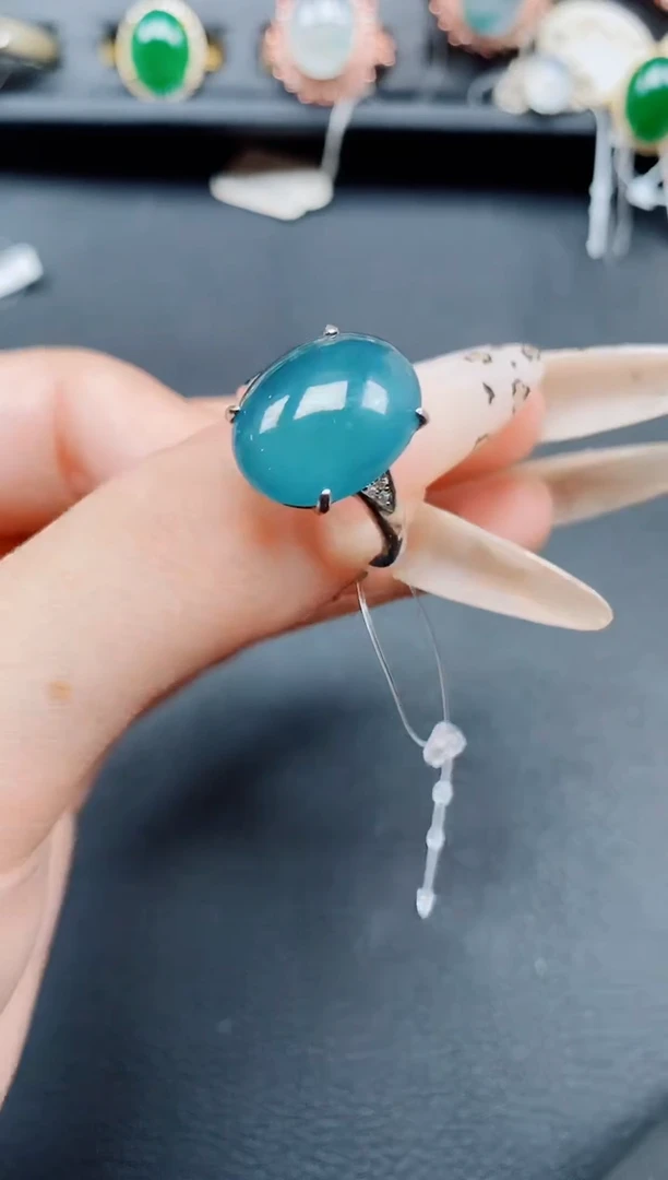 银S925镶嵌戒指翡翠翡翠