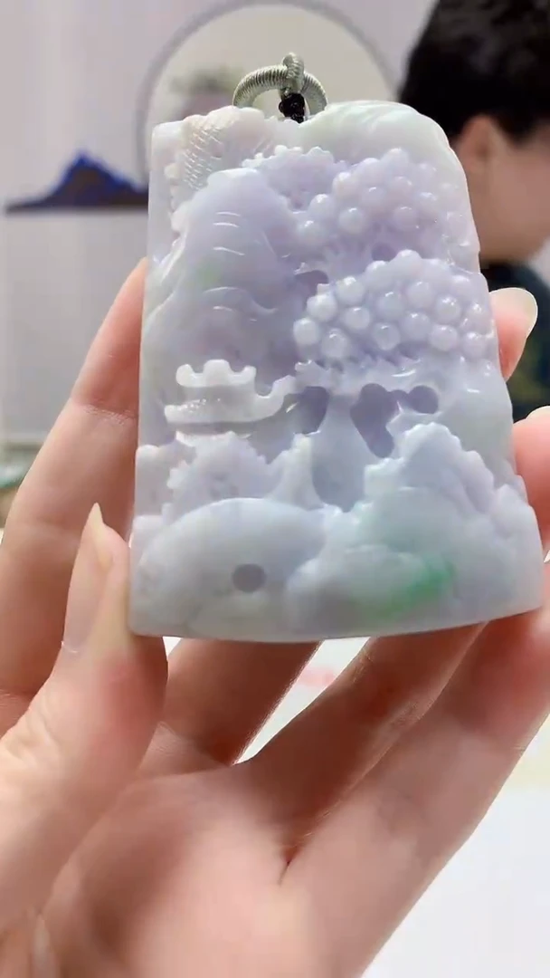 【闪购商品】定制翡翠未镶嵌4688zm-毛货挂件105山水
