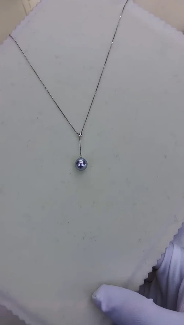 18K金镶嵌DA海水珍珠 GD096 8-8.5 真多麻Y链