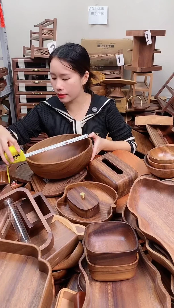 木  南美胡桃木大碗28*10cm