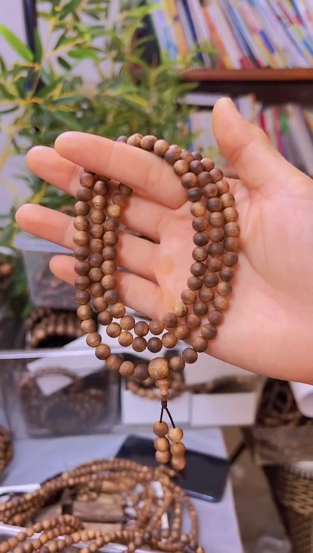 手串沉香棋楠乌身圆珠多圈