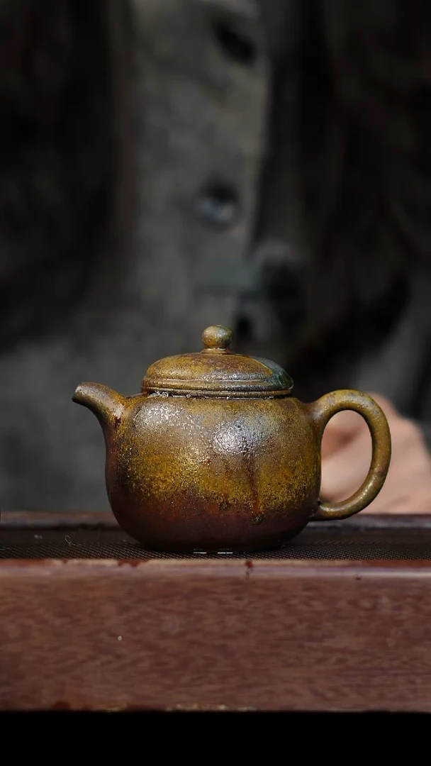 茶壶紫砂柴烧紫砂 天青匏樽200cc