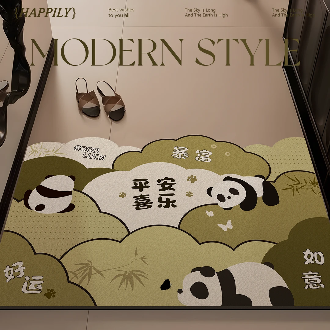 2025新款卡通地垫入户门垫进门可擦免洗防滑皮革玄关客厅可裁剪