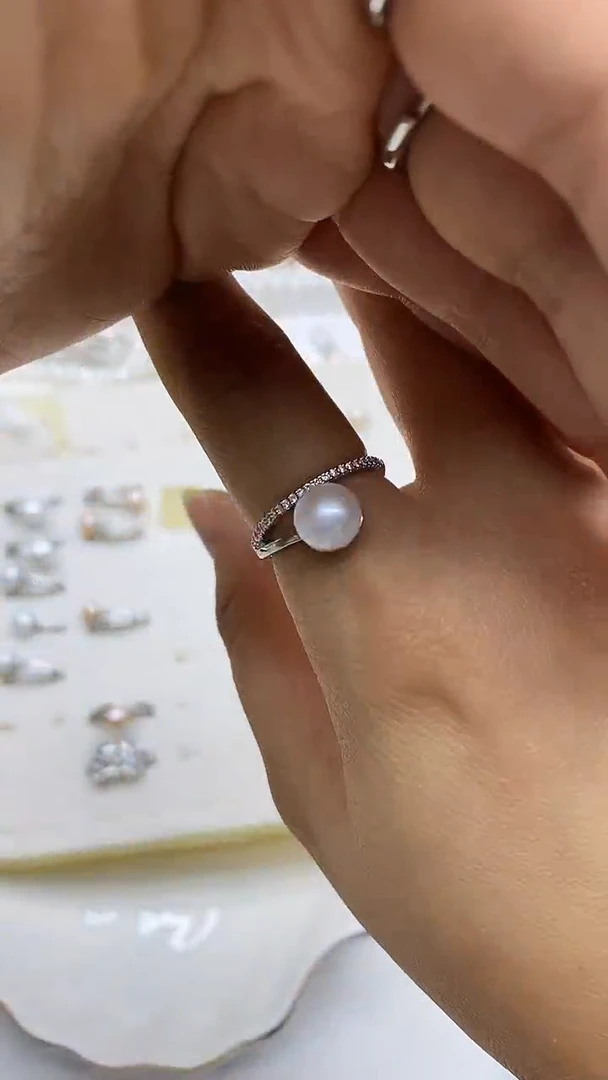 未镶嵌戒指淡水珍珠戒指