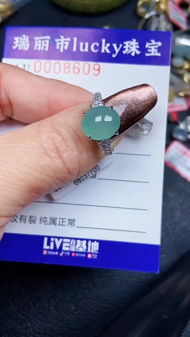 颈饰银S925镶嵌翡翠8609