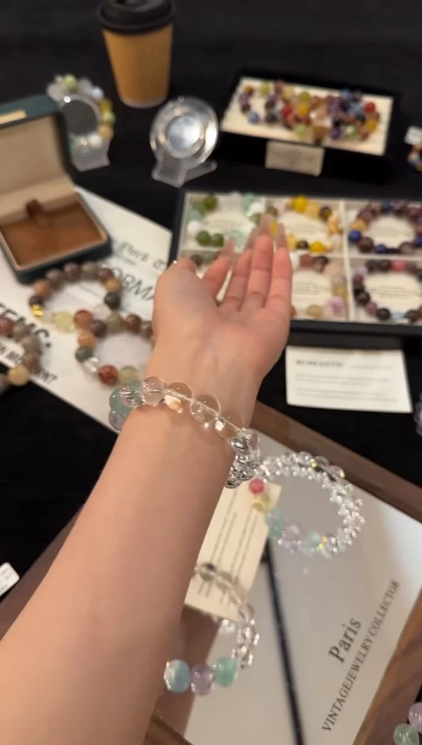 合金手链水晶白水晶糖豆x2331