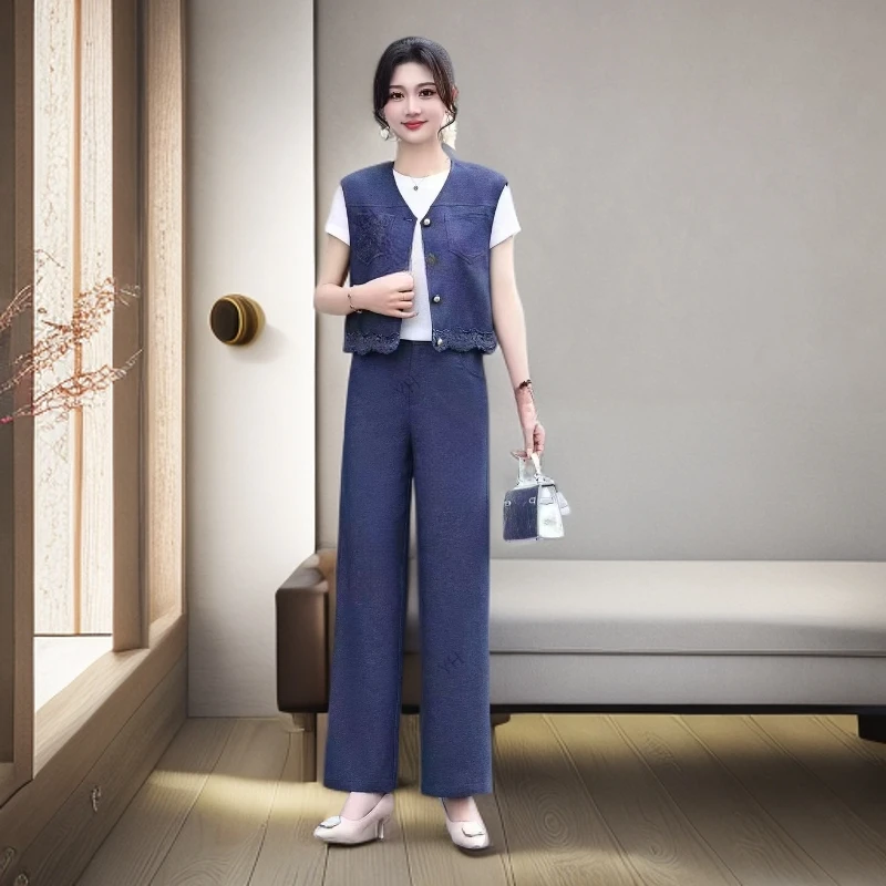 861#【木兮兮专属】2025年夏季新款气质修身时尚简约休闲百搭套装女