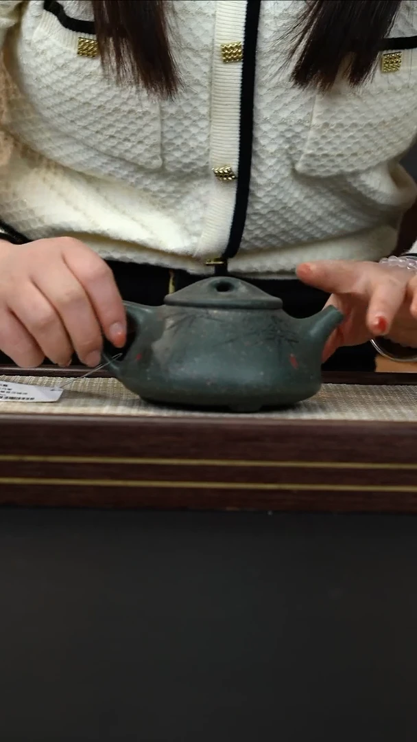 茶壶紫砂45号粗砂景舟 绿泥