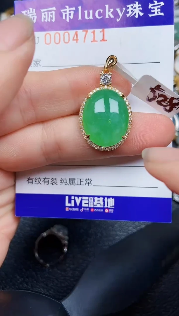 翡翠银S925镶嵌颈饰4711