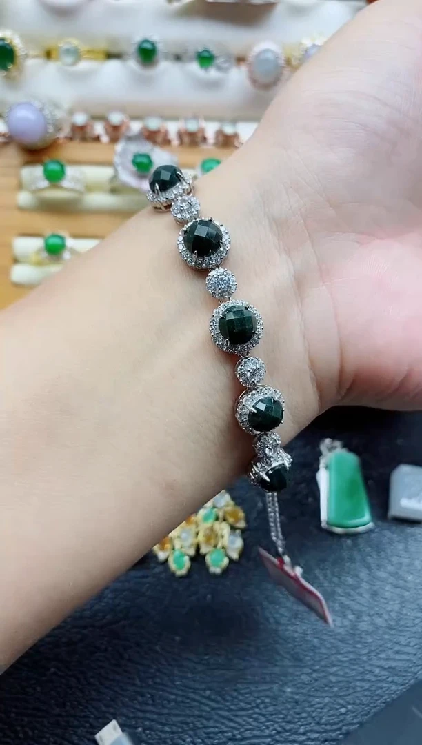 银S925镶嵌戒指翡翠1