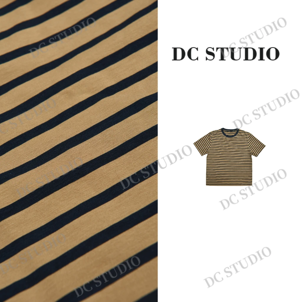 Syan【轨迹】2025新款春夏季时尚休闲百搭条纹短袖T恤