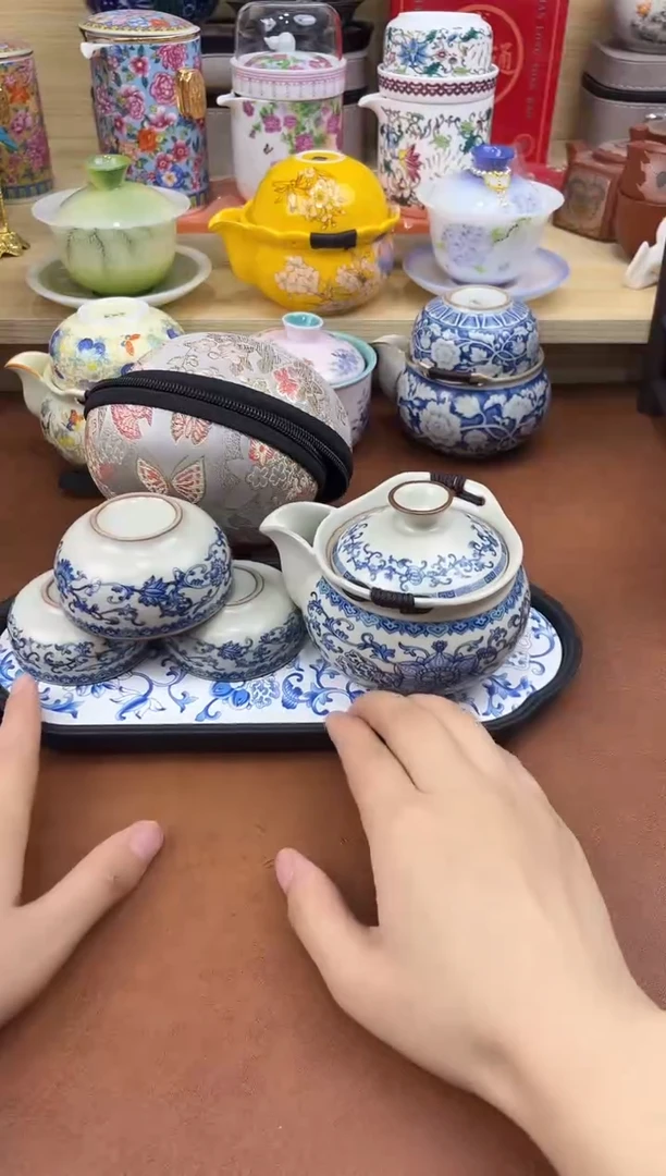 陶陶瓷茶具摆件旅行套组