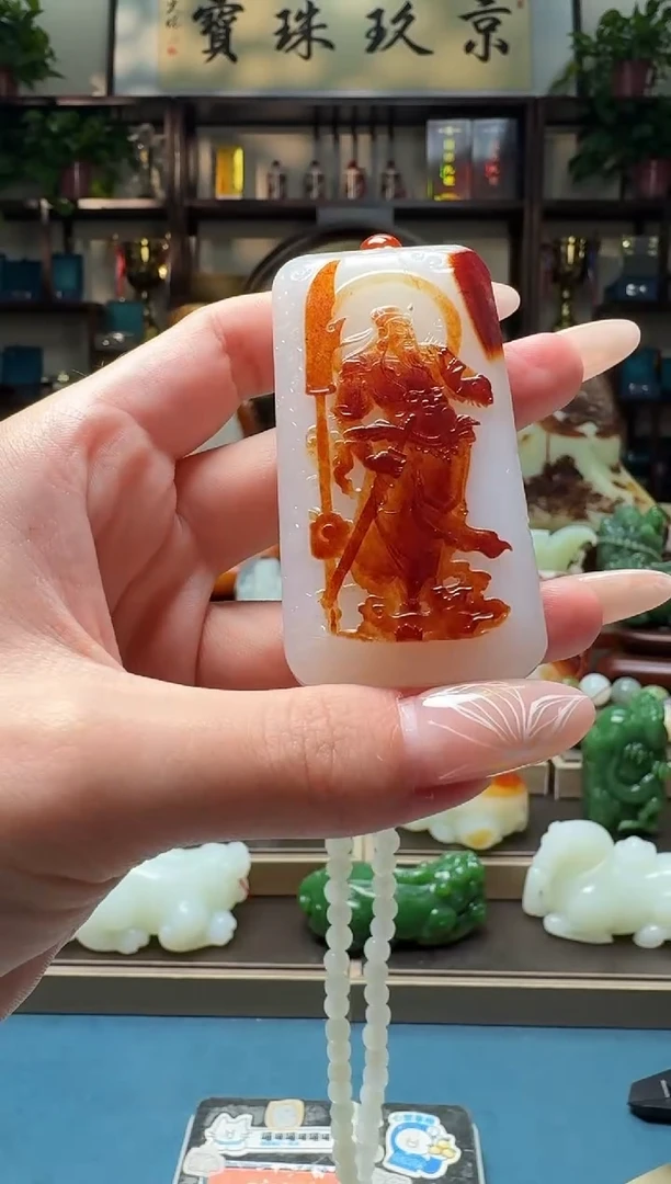 和田玉（子料）未镶嵌挂件青***草1