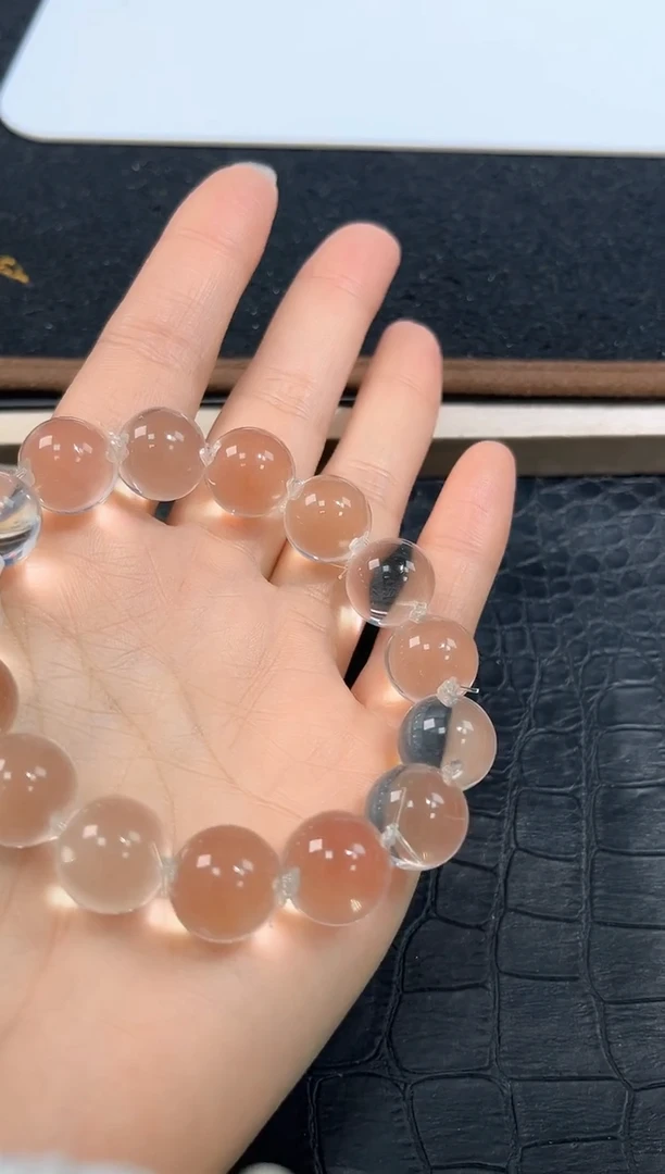 未镶嵌手链水晶33号利姆利亚白水晶泡泡珠单圈14+mm