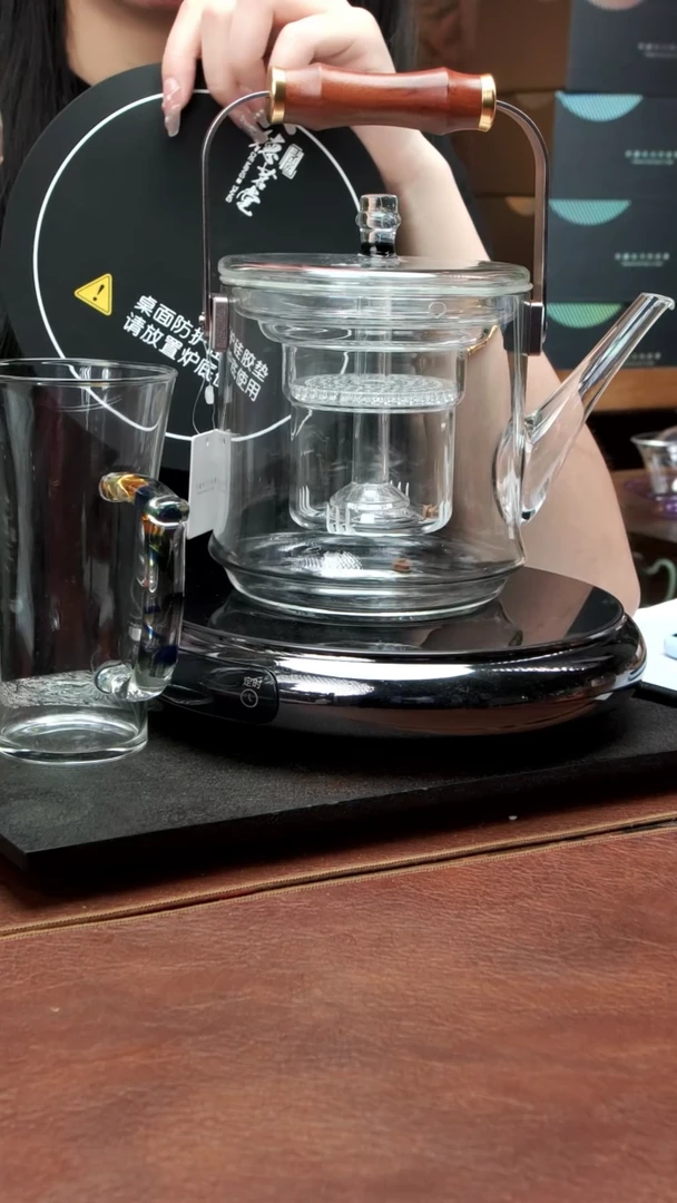 鼓韵电陶炉1300w+君若壶透明+迷蓝杯