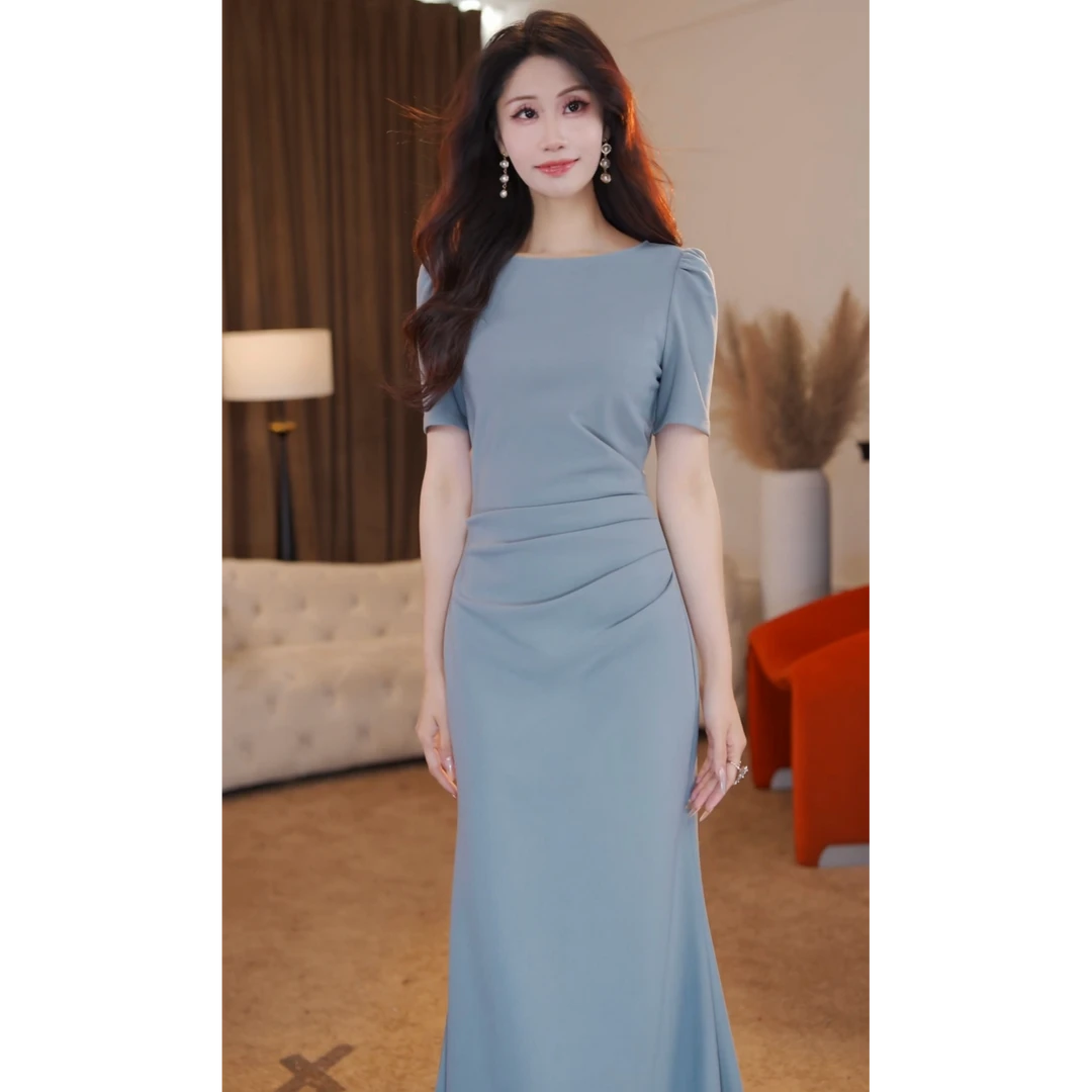 【可可专属】夏季新款法式复古轻奢高级感修身连衣裙-HZ837