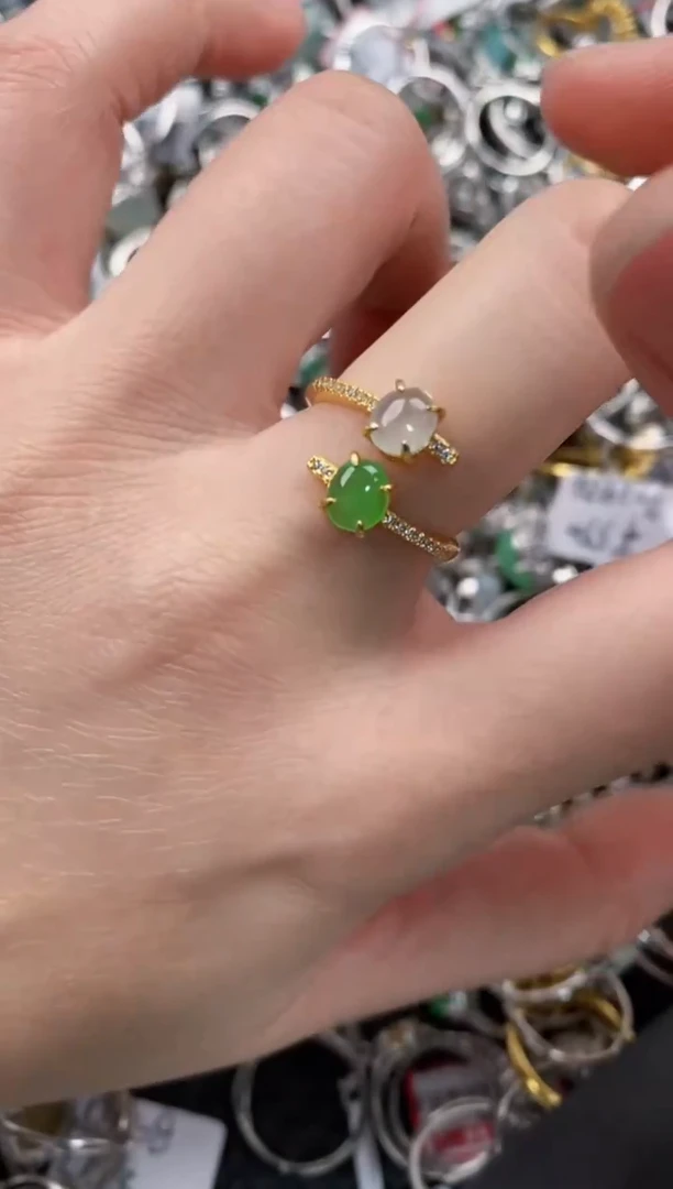 银S925镶嵌戒指翡翠777                9