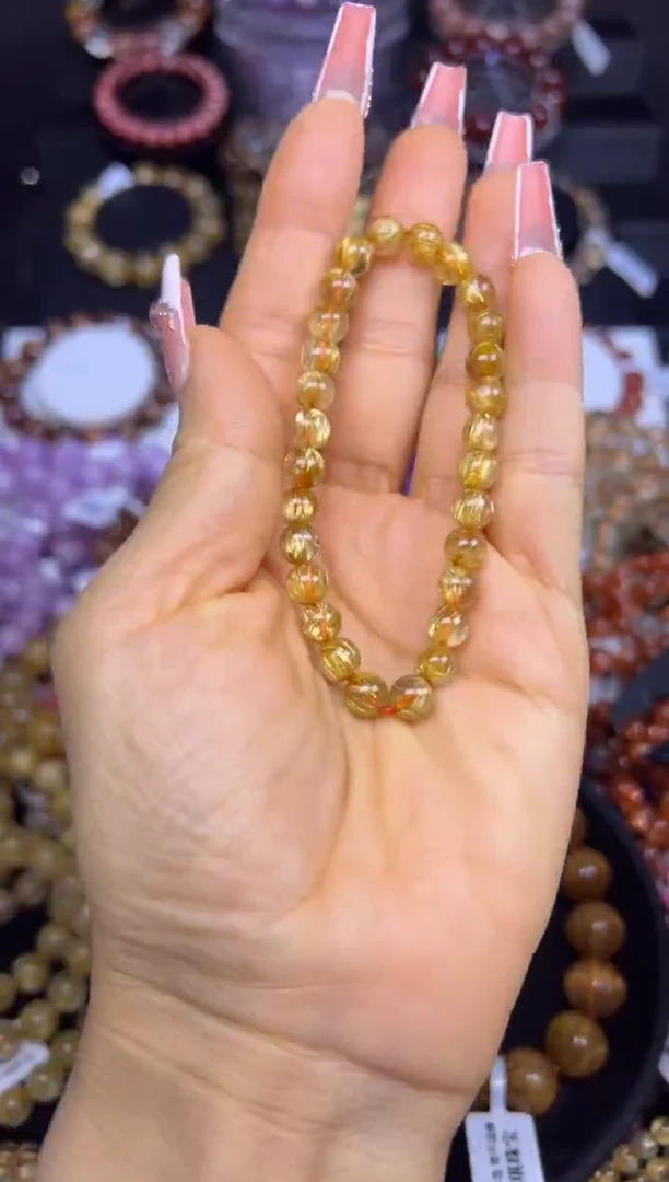 未镶嵌手串水晶金发晶6.8mm