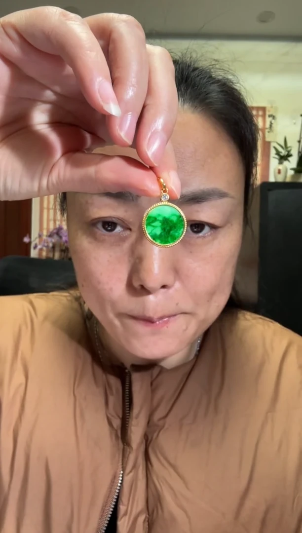 颈饰银S925镶嵌翡翠M****朝00005494