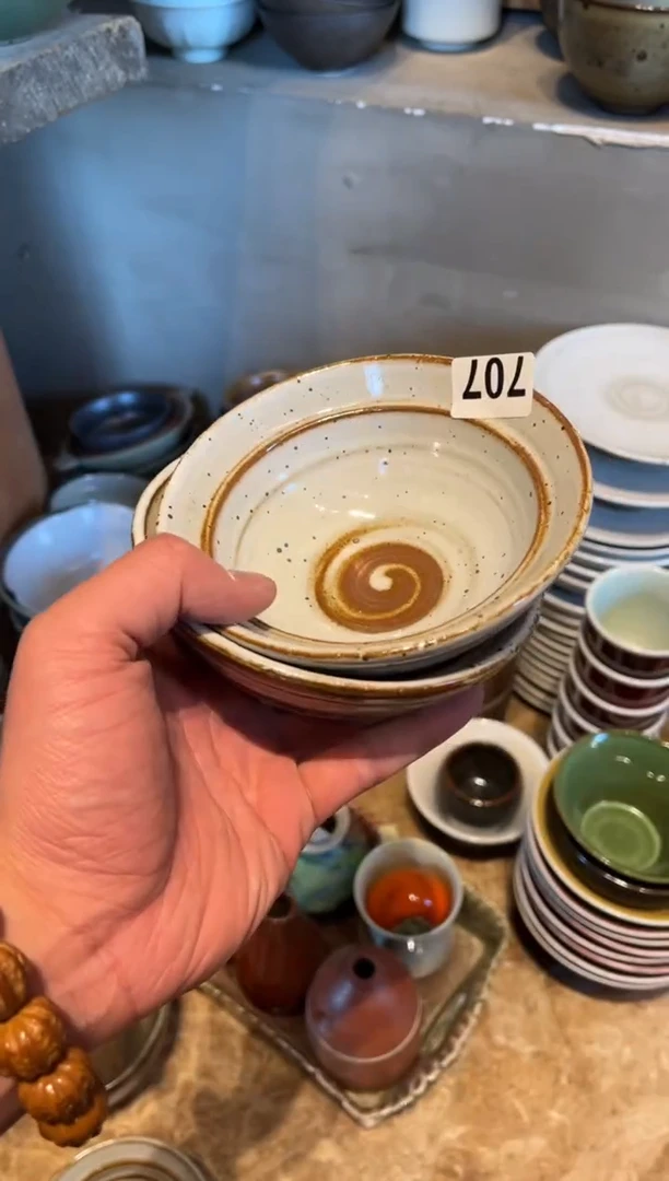 【闪购商品】瓷片707白麻点双圆小碗2个