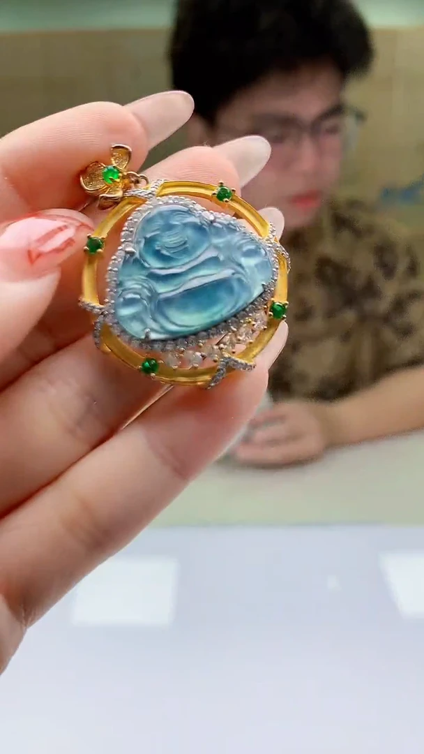 【闪购商品】定制翡翠未镶嵌4688ty-毛货挂件28