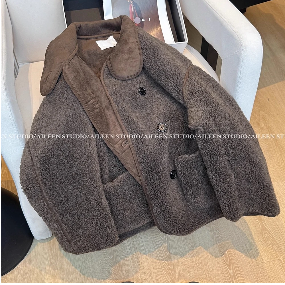 2025冬季新款设计感外套女装复古风毛茸茸宽松高级感皮毛一体上衣