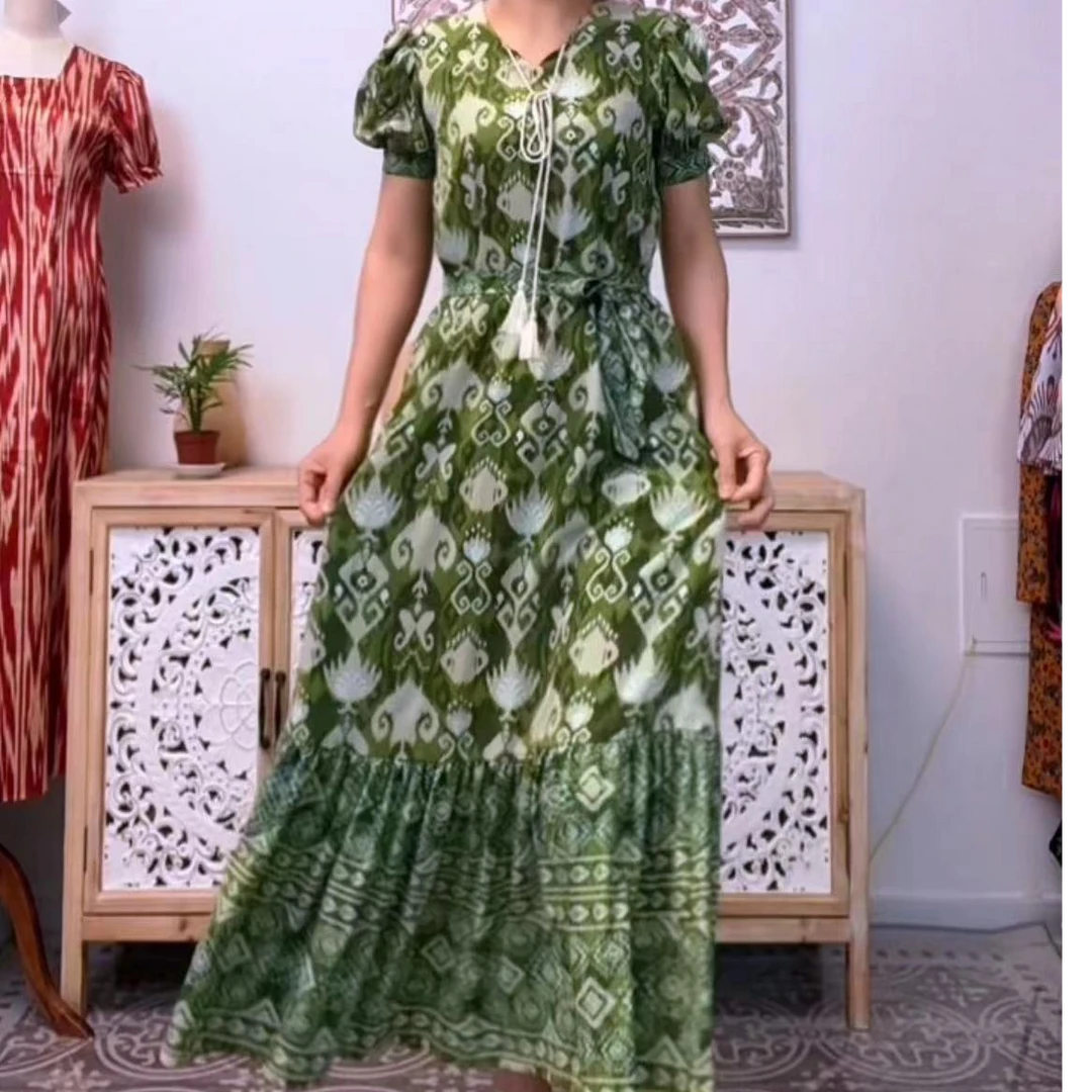 艾特莱斯套头复古夏季裙子优雅长款百搭气质女装