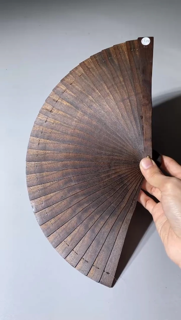 【闪购商品】金丝楠木雕112号18cm精品阴沉金丝楠木扇子