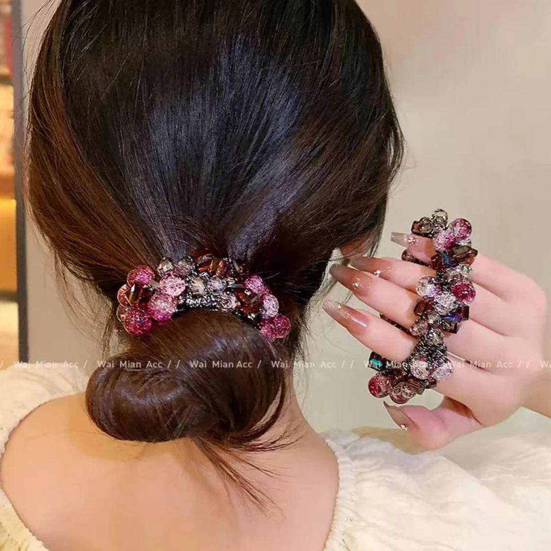 圳墨高端发饰海洋蓝色发圈女新款渲染头绳时尚轻奢高弹力皮筋头饰