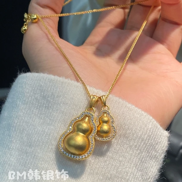 坠链均925银 轻奢古法新中式纯银葫芦吊坠项链时尚50cm