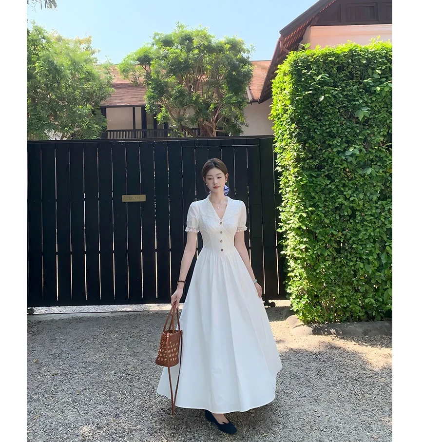 【罗马假日】法式温柔气质优雅连衣裙欧若风收腰显瘦春夏裙