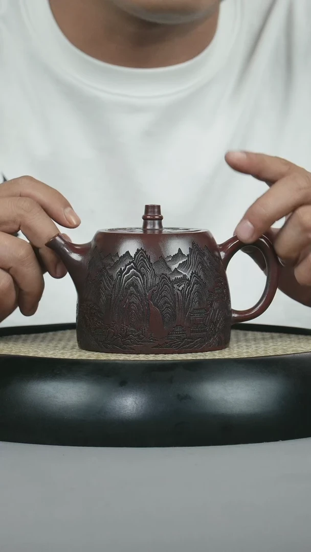 茶壶紫砂 龙山古乌泥  汉铎 观山