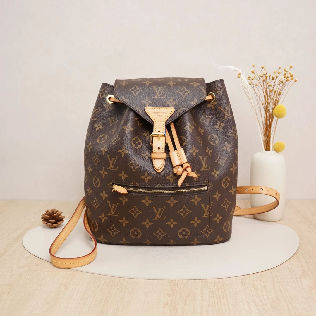 95新 LouisVuitton/路易威登  montsouris双肩包bb老花/DS036618