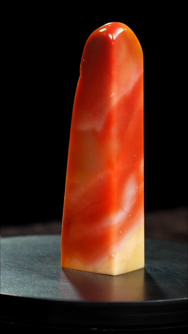 田黄石红花冻田黄