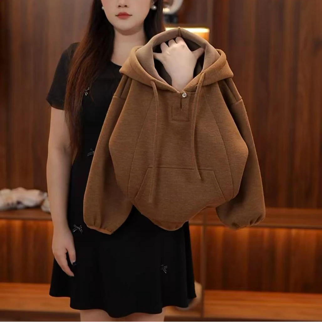 【加绒】时尚秋冬休闲春秋套头卫衣百搭常规款加绒上衣