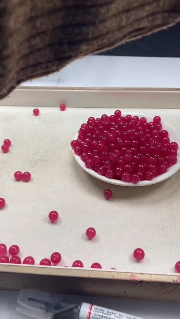 【闪购商品】玛瑙/玉髓颈饰未镶嵌w488樱桃红8mm*30颗