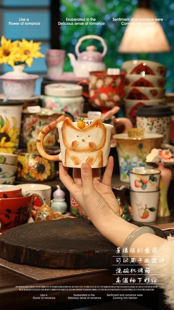 陶瓷景德镇高温釉下彩手工手绘款式@A00755@