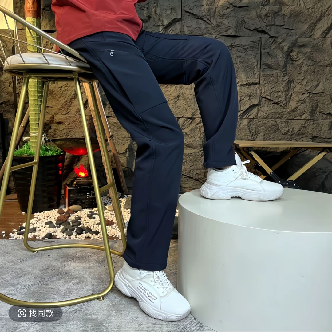 台州发货 软壳加绒裤  加厚登山裤软壳防水冲锋裤