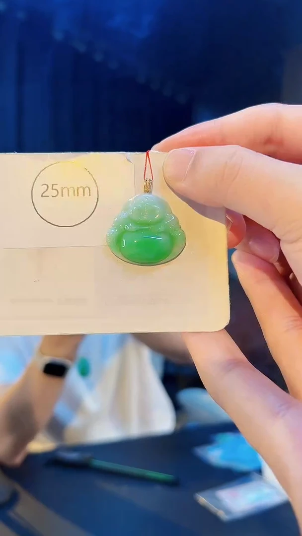 翡翠18K金镶嵌颈饰缅料A货/支持复检/一件