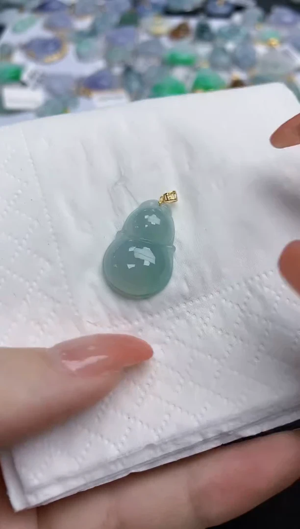 【闪购商品】翡翠颈饰18K金镶嵌天然缅甸翡翠A货
