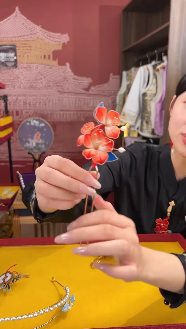 【闪购商品】刺绣非遗绒花（发饰）