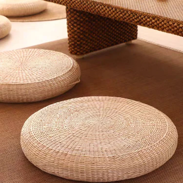 日式蒲团坐垫地上榻榻米软坐墩家用打坐禅修垫草编垫子跪拜垫